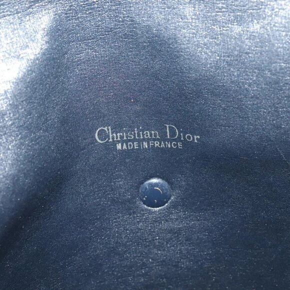 Christian Dior Trotter Canvas Shoulder Bag Navy Gold Auth 123224 - Picture 10 of 16